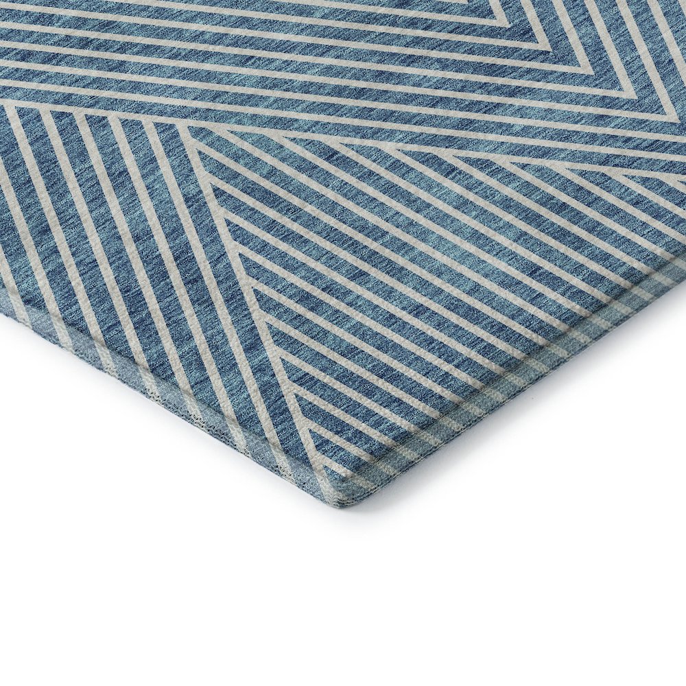 Premium Machine Washable Mayfield AMF937 Teal 2'3" x 7'6" Runner Rug. Picture 3
