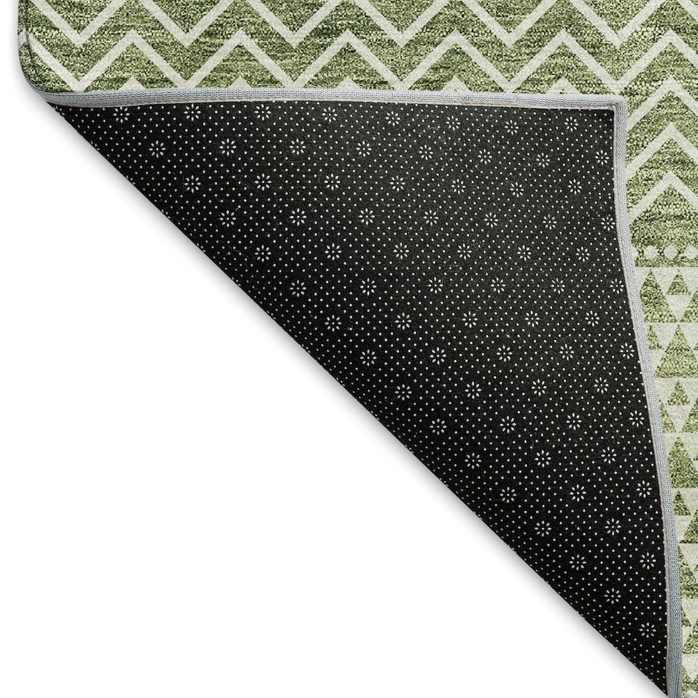 Premium Machine Washable Mayfield AMF939 Green 2'3" x 7'6" Runner Rug. Picture 2