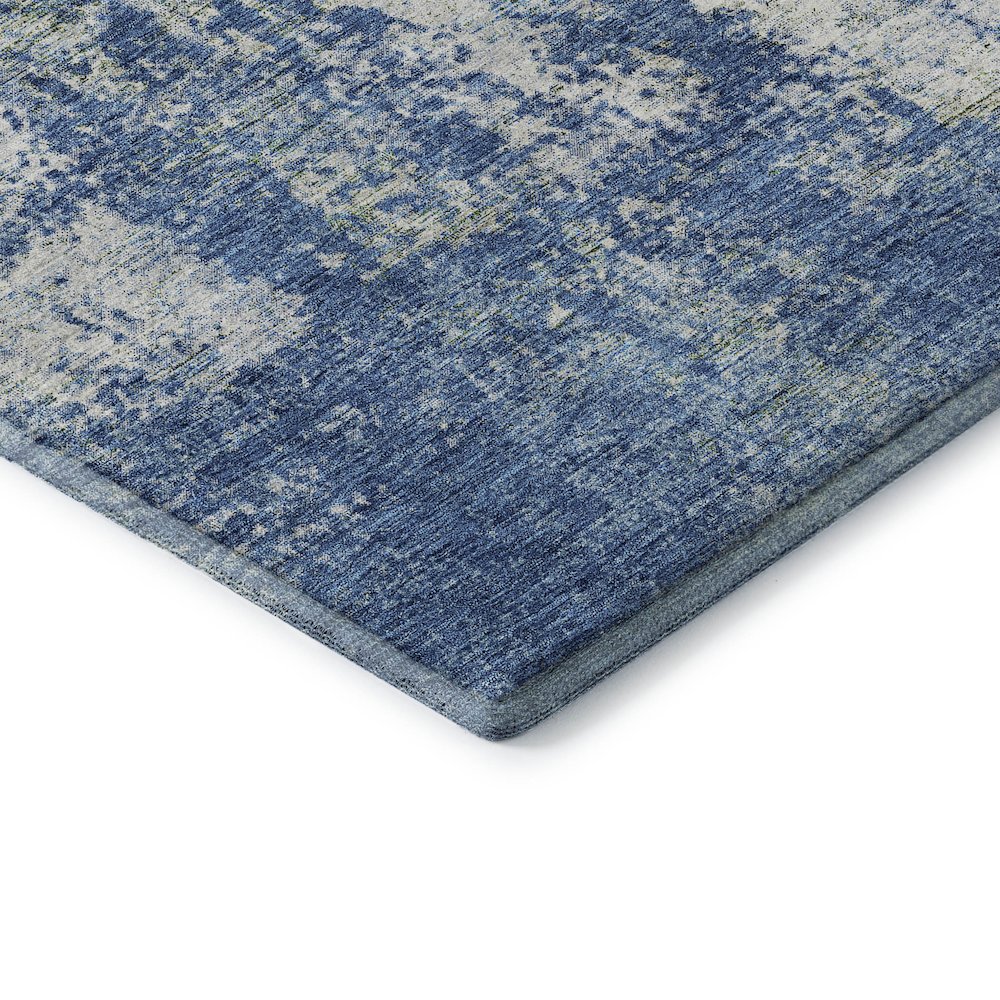 Premium Machine Washable Mayfield AMF940 Denim 2'3" x 7'6" Runner Rug. Picture 3