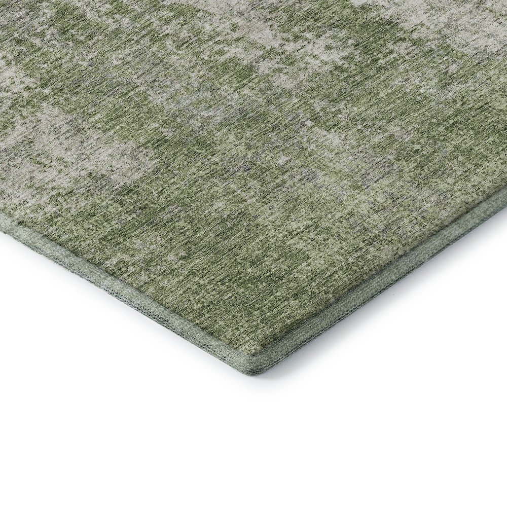 Premium Machine Washable Mayfield AMF940 Green 2'3" x 7'6" Runner Rug. Picture 3