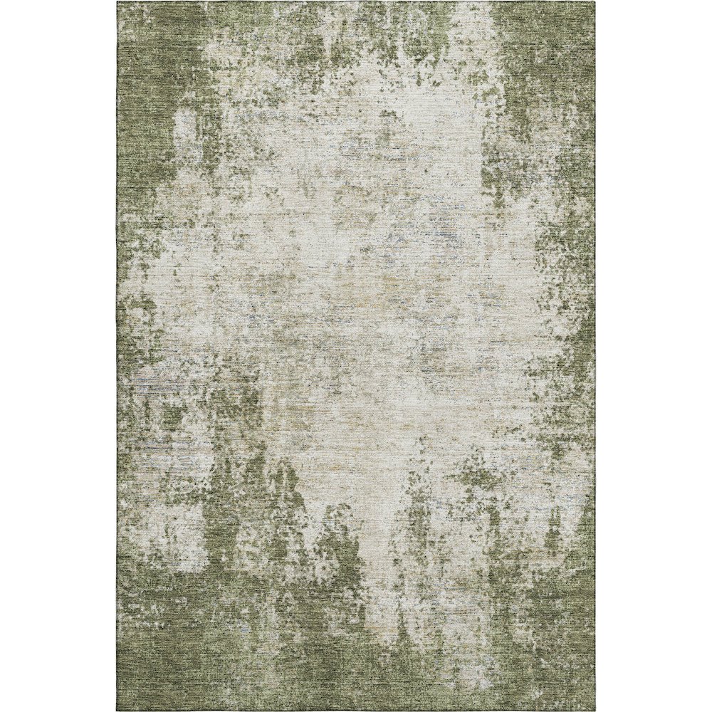 Premium Machine Washable Mayfield AMF940 Olive 3' x 5' Rug. Picture 1