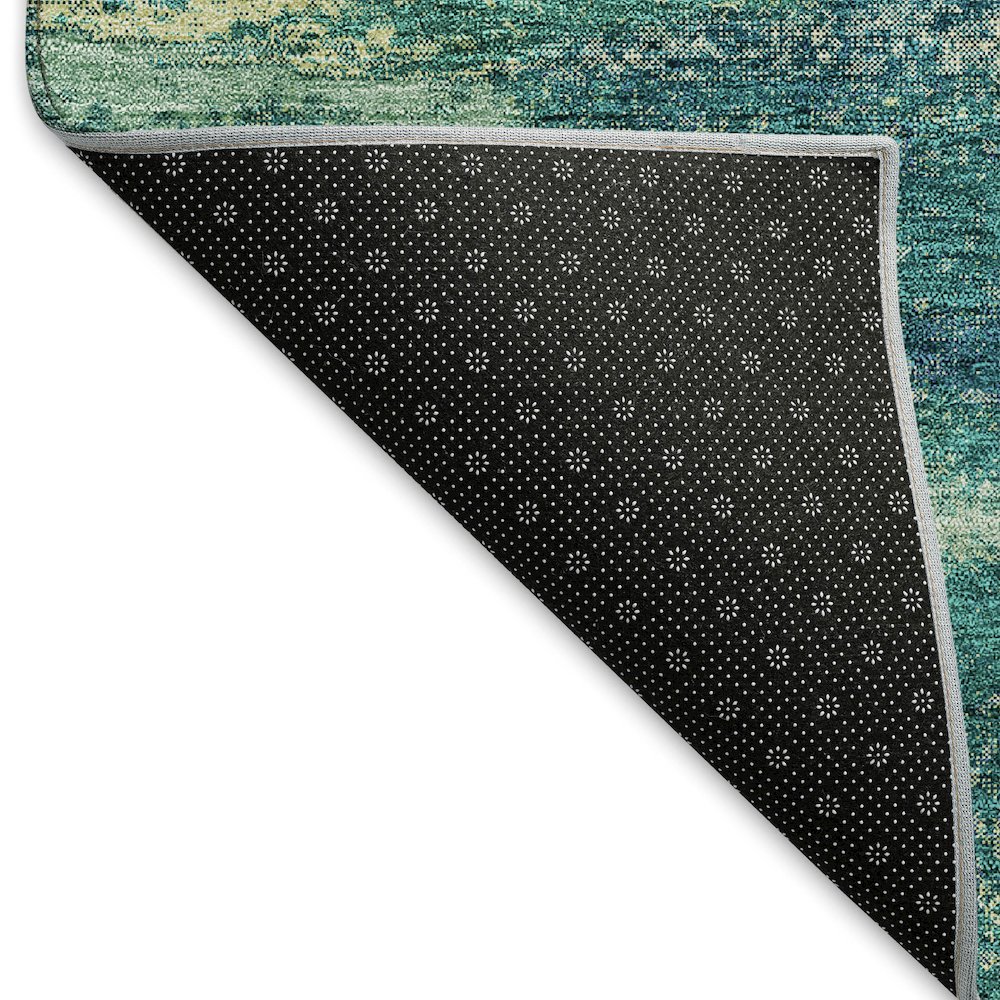 Premium Machine Washable Mayfield AMF942 Emerald 2'3" x 7'6" Runner Rug. Picture 2