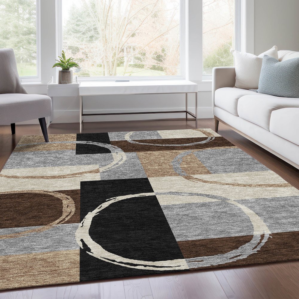 Premium Machine Washable Mayfield AMF943 Pewter 3' x 5' Rug. Picture 6