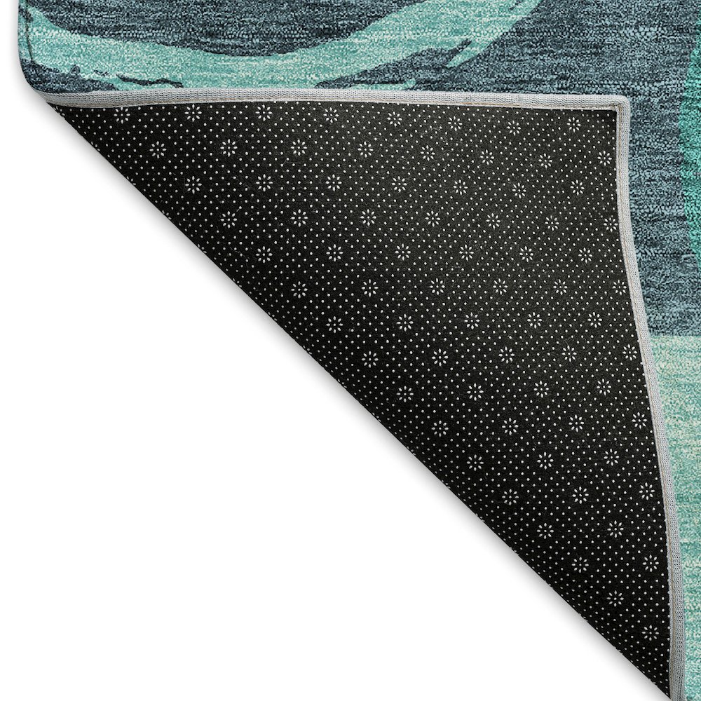 Premium Machine Washable Mayfield AMF943 Teal 2'3" x 7'6" Runner Rug. Picture 2