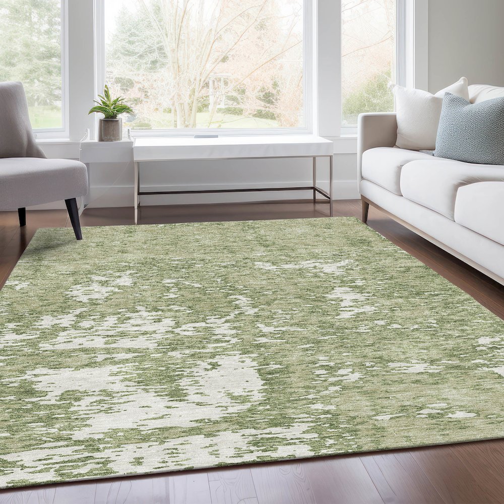 Premium Machine Washable Mayfield AMF946 Aloe 3' x 5' Rug. Picture 6