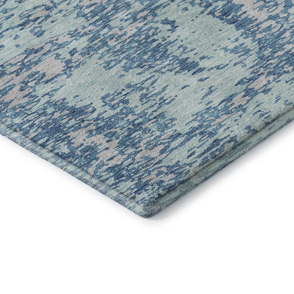 Premium Machine Washable Mayfield AMF946 Teal 2'3" x 7'6" Runner Rug. Picture 3
