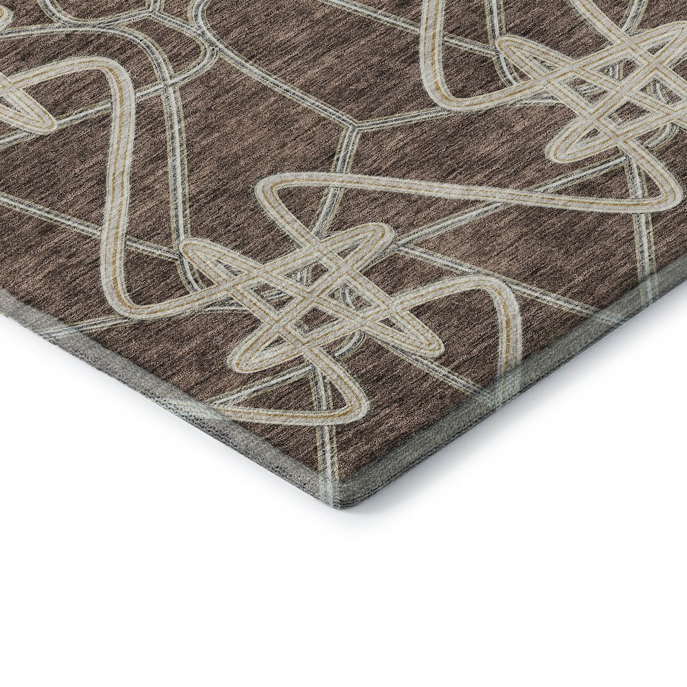 Premium Machine Washable Mayfield AMF947 Brown 2'3" x 7'6" Runner Rug. Picture 3
