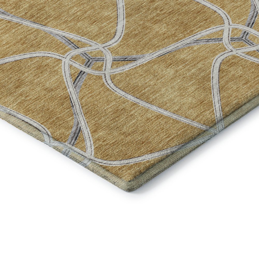 Premium Machine Washable Mayfield AMF948 Gold 2'3" x 7'6" Runner Rug. Picture 3