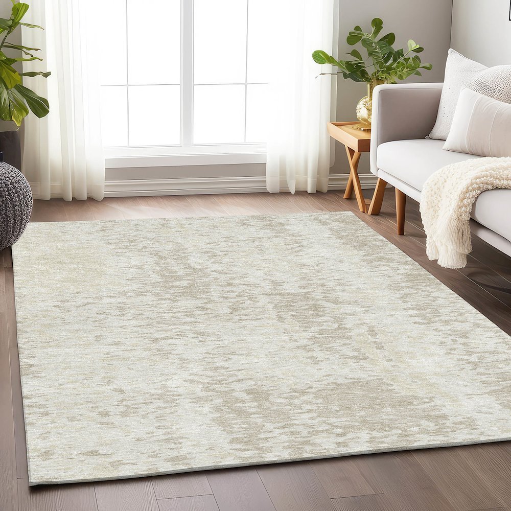 Premium Machine Washable Mayfield AMF949 Ivory 3' x 5' Rug. Picture 5