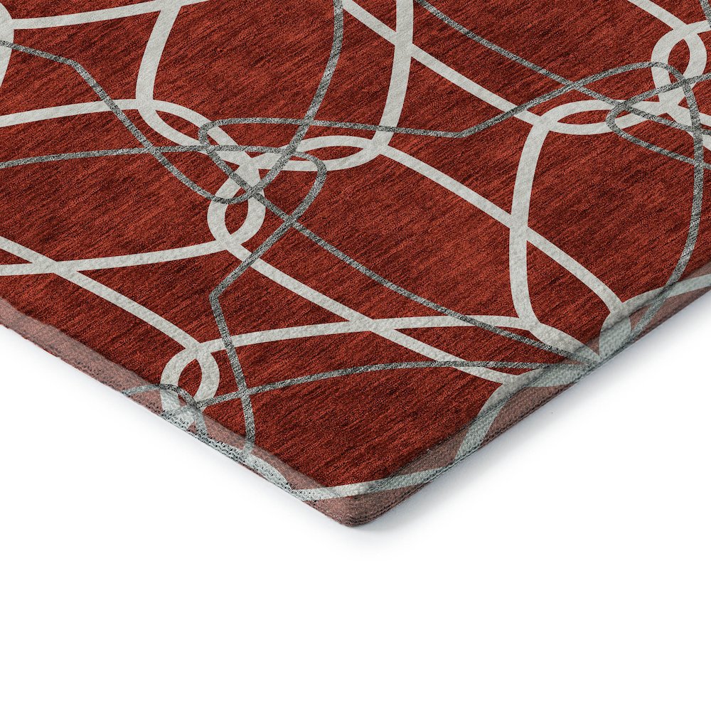 Premium Machine Washable Mayfield AMF950 Red 2'3" x 7'6" Runner Rug. Picture 3