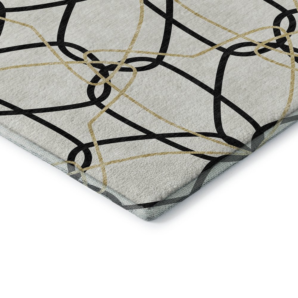 Premium Machine Washable Mayfield AMF950 White 2'3" x 7'6" Runner Rug. Picture 3
