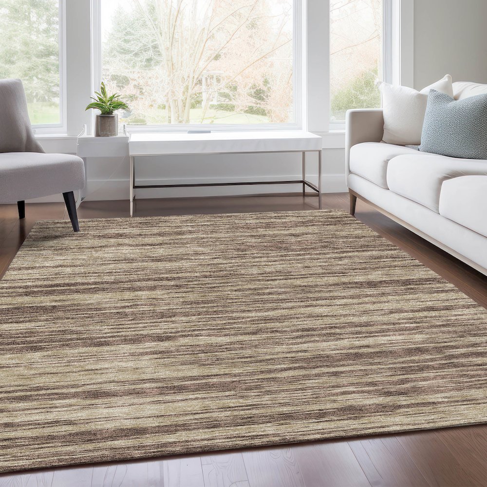 Premium Machine Washable Mayfield AMF951 Brown 3' x 5' Rug. Picture 6