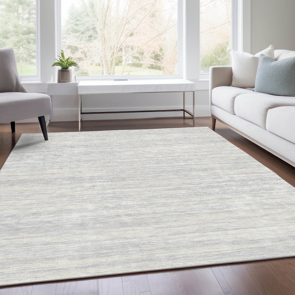 Premium Machine Washable Mayfield AMF951 Silver 3' x 5' Rug. Picture 6