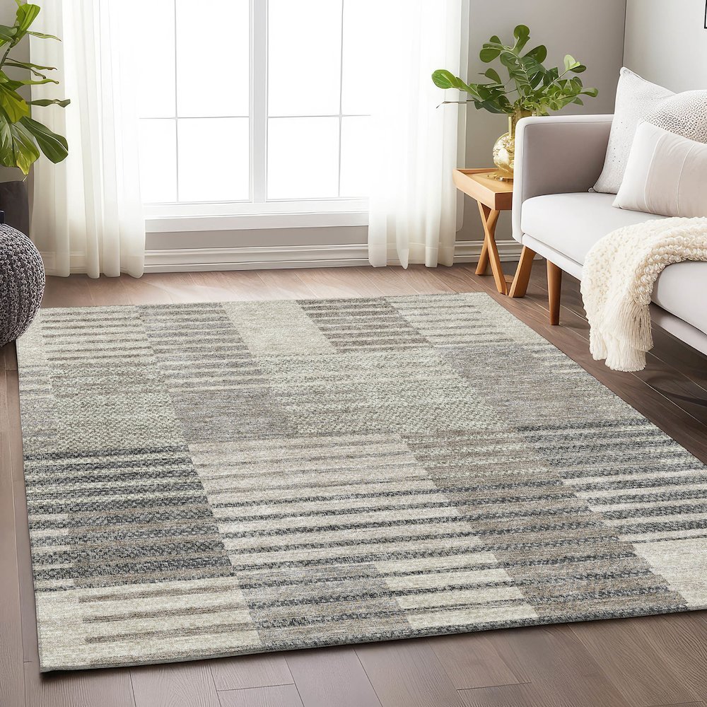 Premium Machine Washable Mayfield AMF954 Beige 3' x 5' Rug. Picture 5