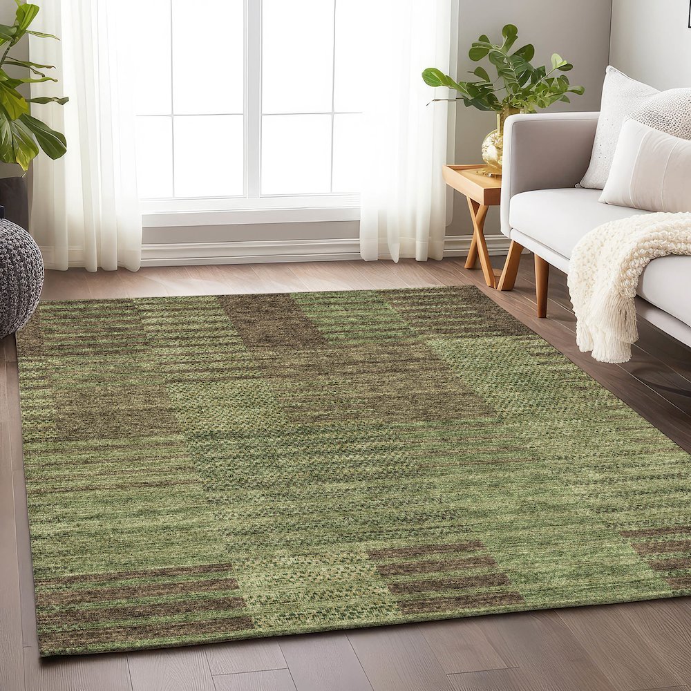 Premium Machine Washable Mayfield AMF954 Mocha 3' x 5' Rug. Picture 5