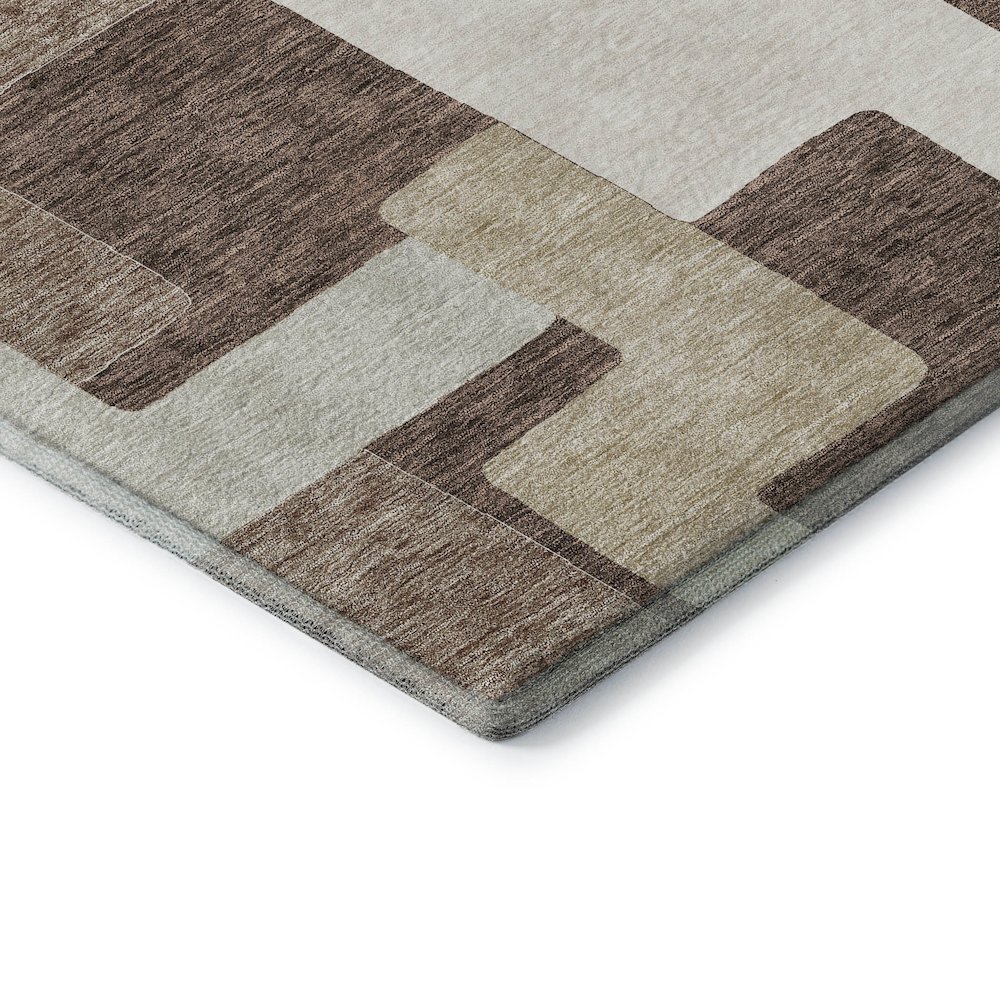 Premium Machine Washable Mayfield AMF955 Brown 2'3" x 7'6" Runner Rug. Picture 3