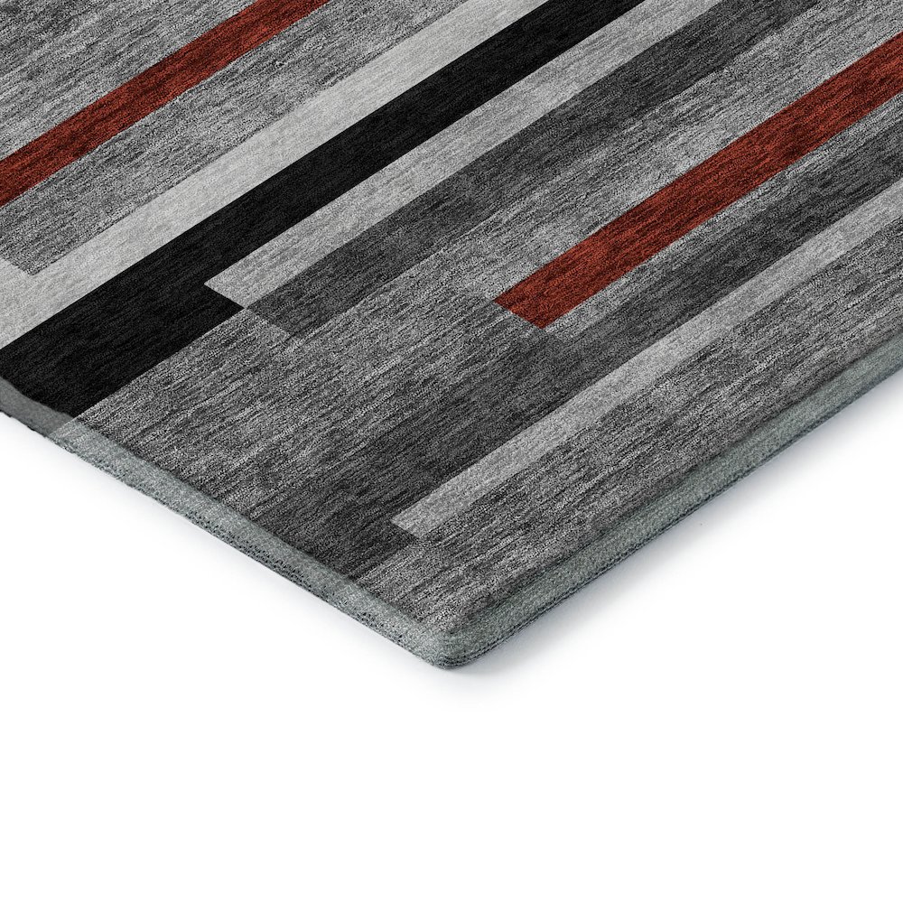 Premium Machine Washable Mayfield AMF956 Gray 2'3" x 7'6" Runner Rug. Picture 3