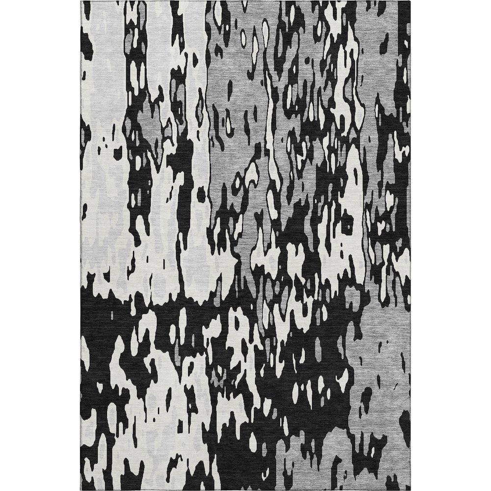 Premium Machine Washable Mayfield AMF957 Black 3' x 5' Rug. Picture 1
