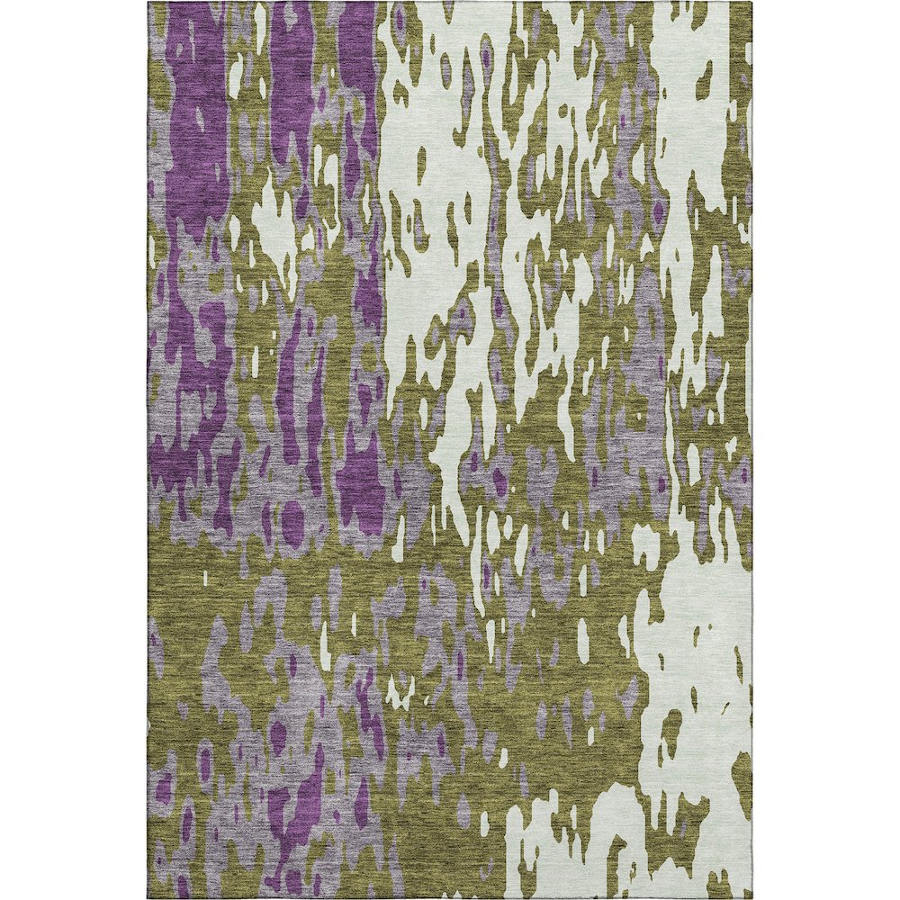 Premium Machine Washable Mayfield AMF957 Olive 3' x 5' Rug. Picture 1