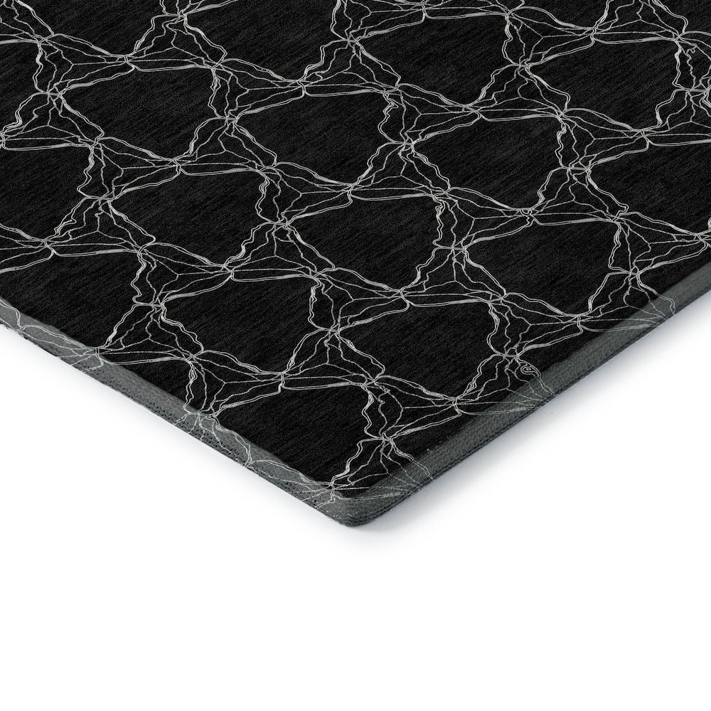 Premium Machine Washable Mayfield AMF960 Black 2'3" x 7'6" Runner Rug. Picture 3