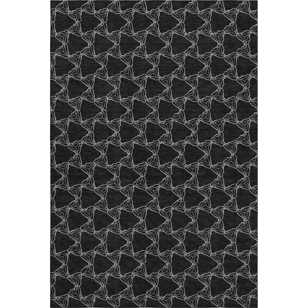 Premium Machine Washable Mayfield AMF960 Black 3' x 5' Rug. Picture 1