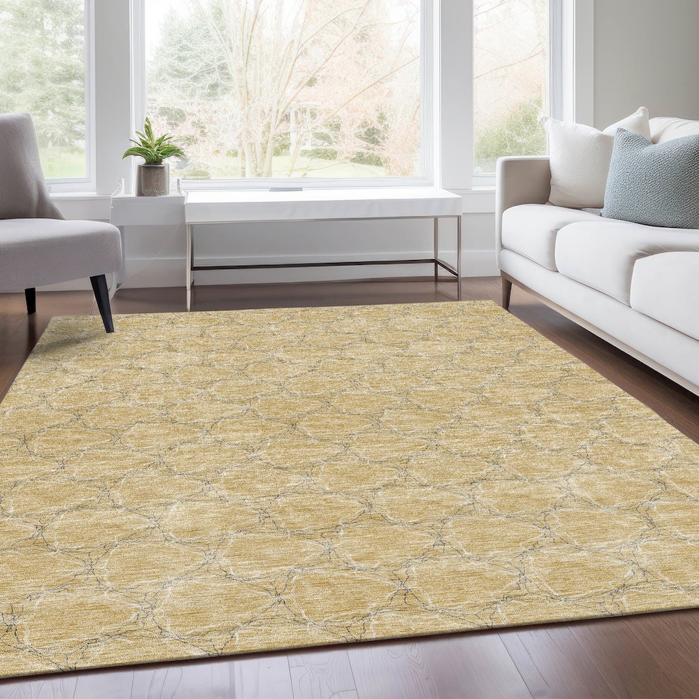 Premium Machine Washable Mayfield AMF960 Wheat 3' x 5' Rug. Picture 6