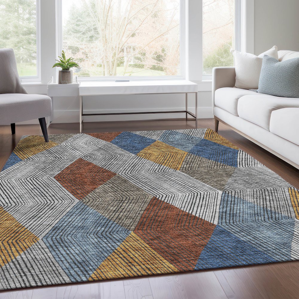Premium Machine Washable Mayfield AMF962 Gray 3' x 5' Rug. Picture 6