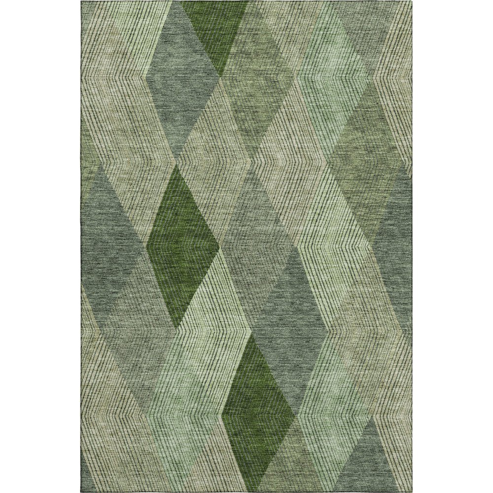 Premium Machine Washable Mayfield AMF962 Green 3' x 5' Rug. Picture 1