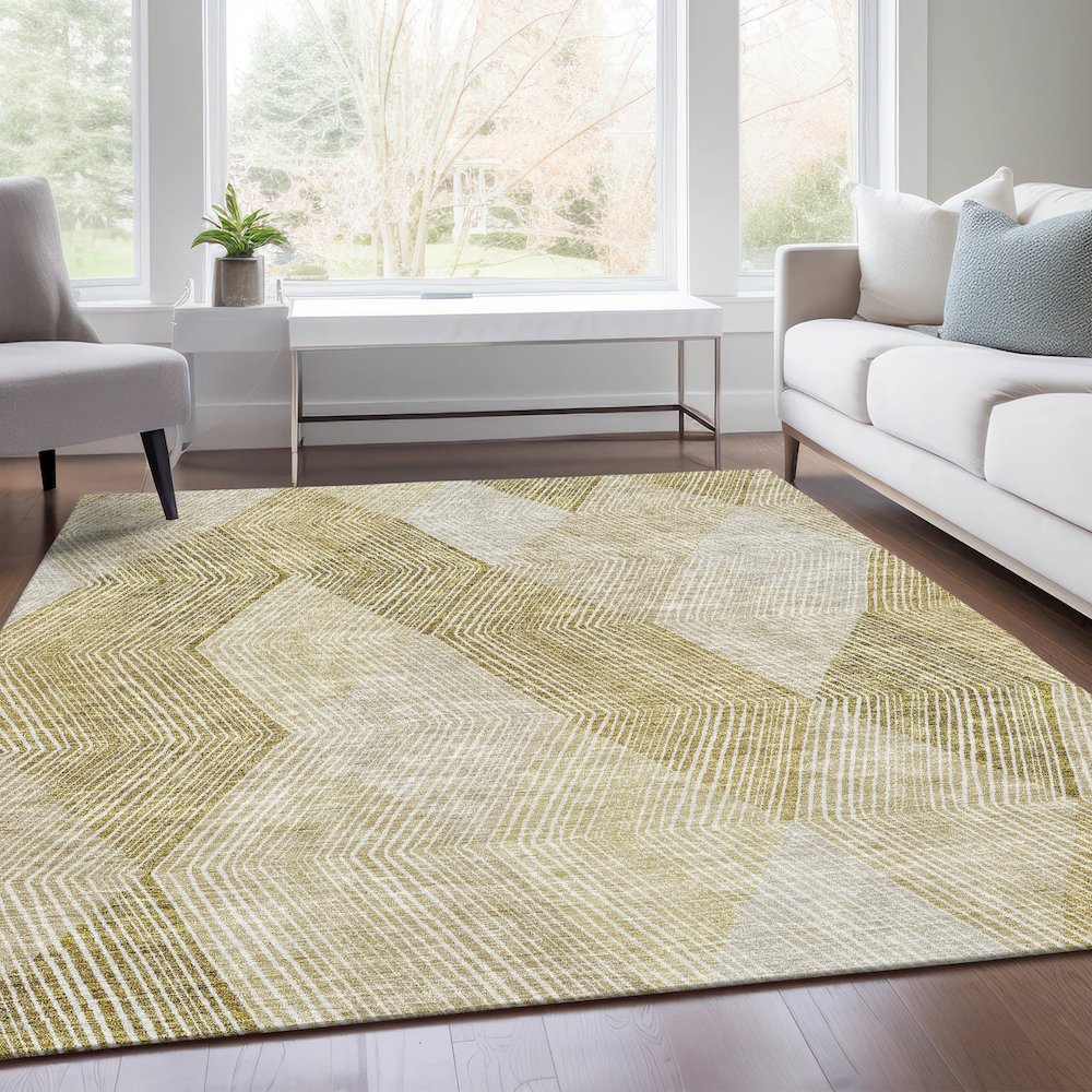 Premium Machine Washable Mayfield AMF962 Ivory 3' x 5' Rug. Picture 6