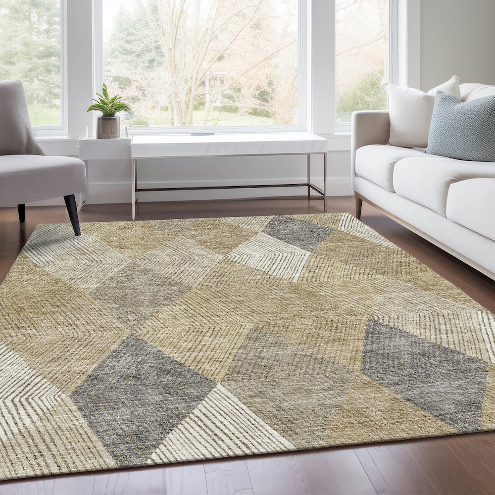 Premium Machine Washable Mayfield AMF962 Wheat 3' x 5' Rug. Picture 6