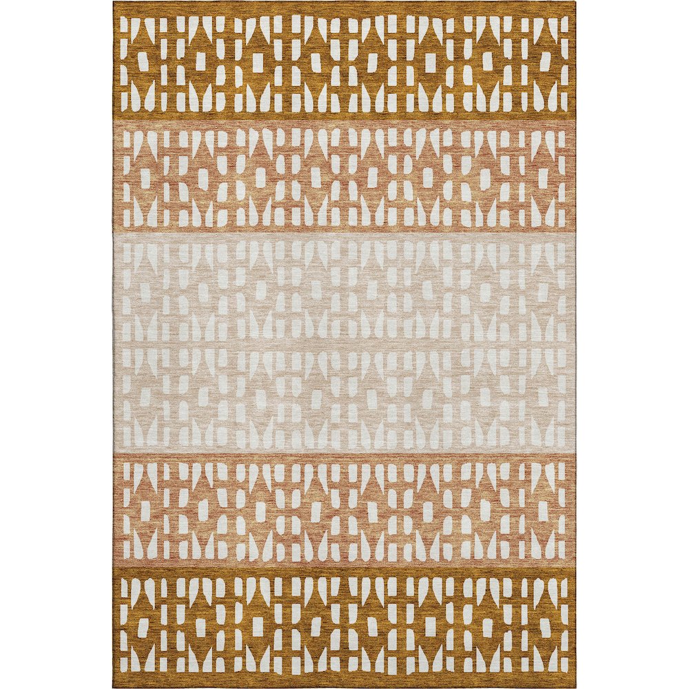 Premium Machine Washable Mayfield AMF964 Paprika 3' x 5' Rug. Picture 1