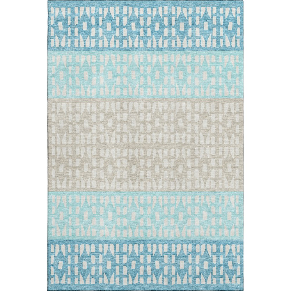 Premium Machine Washable Mayfield AMF964 Teal 3' x 5' Rug. Picture 1