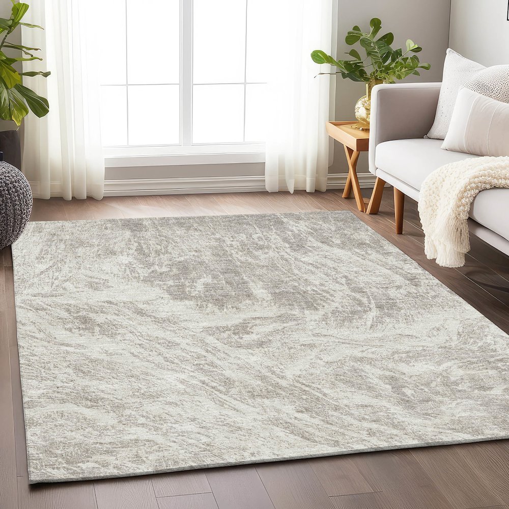 Premium Machine Washable Mayfield AMF971 Beige 3' x 5' Rug. Picture 5