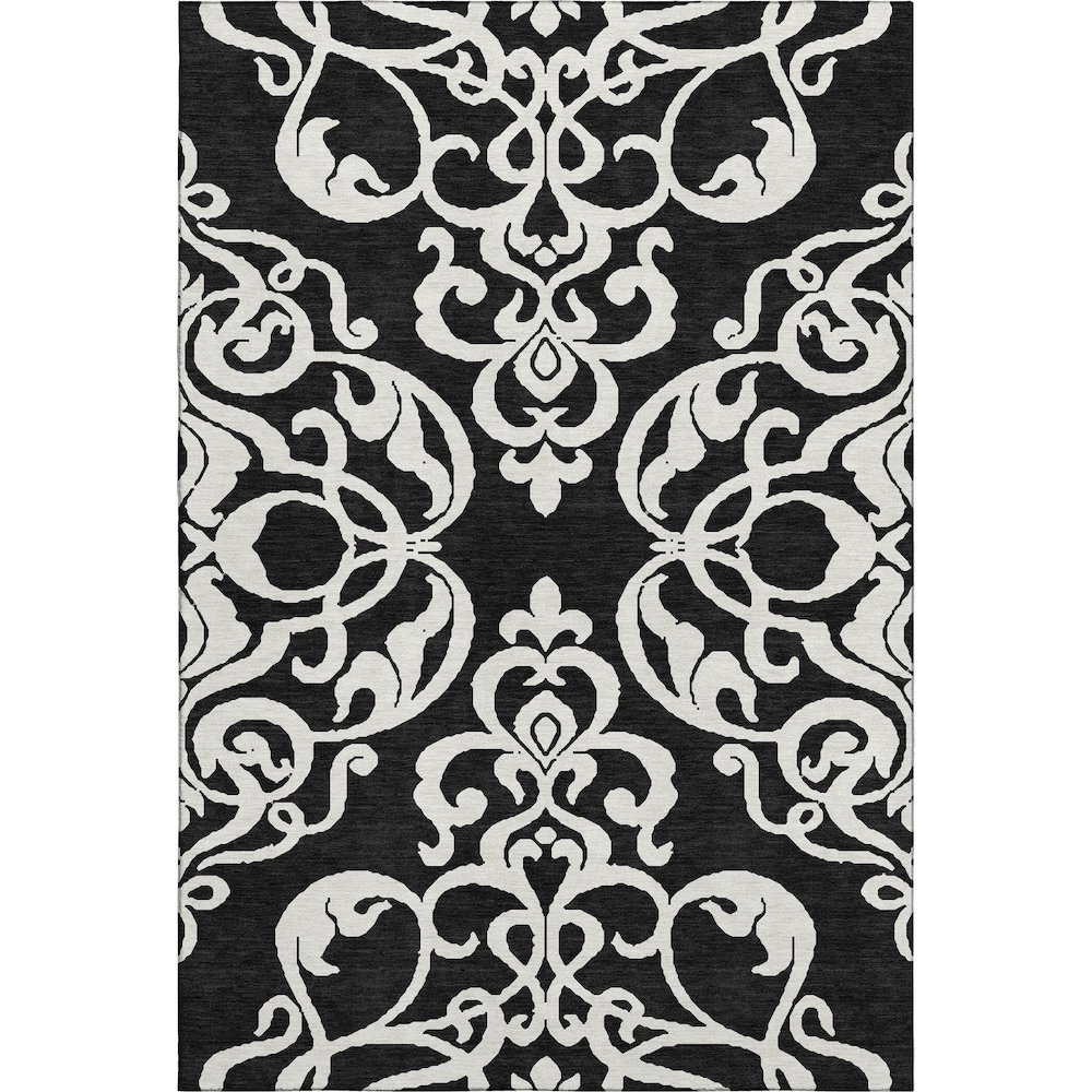 Premium Machine Washable Mayfield AMF973 Black 3' x 5' Rug. Picture 1