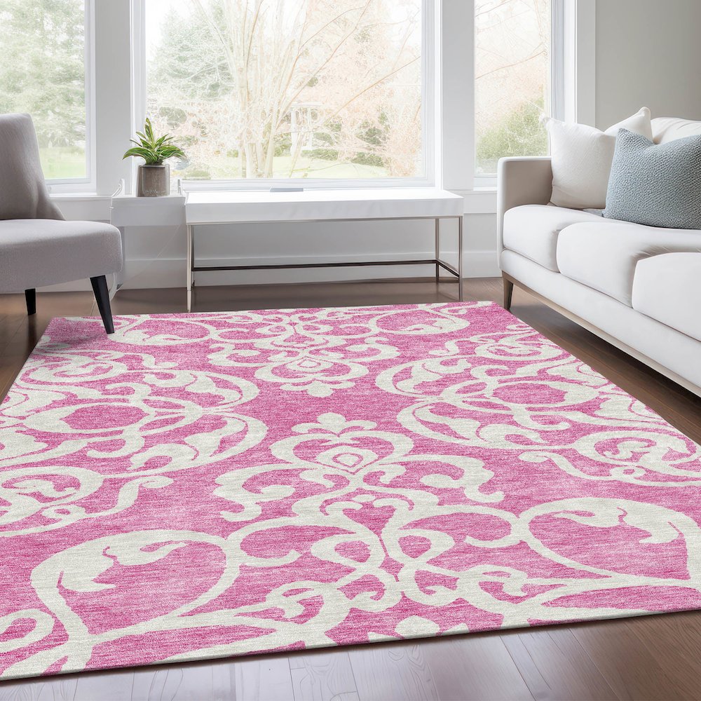 Premium Machine Washable Mayfield AMF973 Blush 3' x 5' Rug. Picture 6