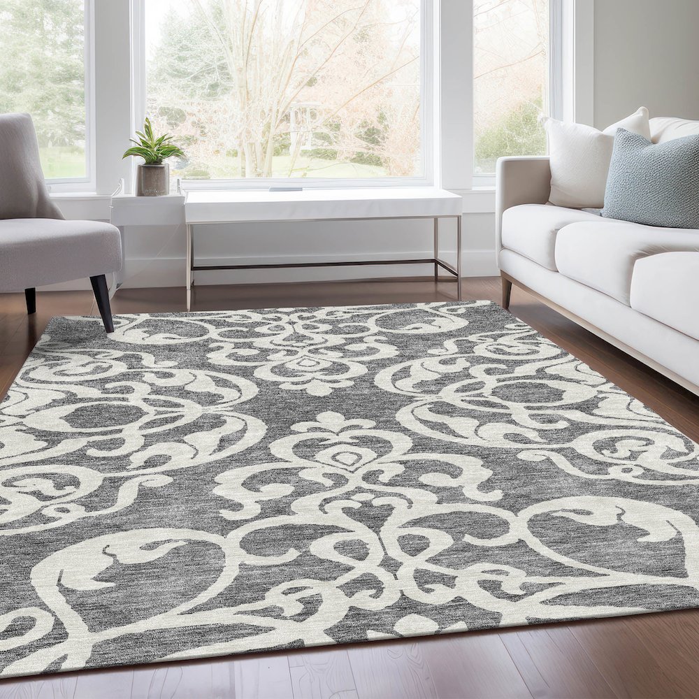 Premium Machine Washable Mayfield AMF973 Gray 3' x 5' Rug. Picture 6
