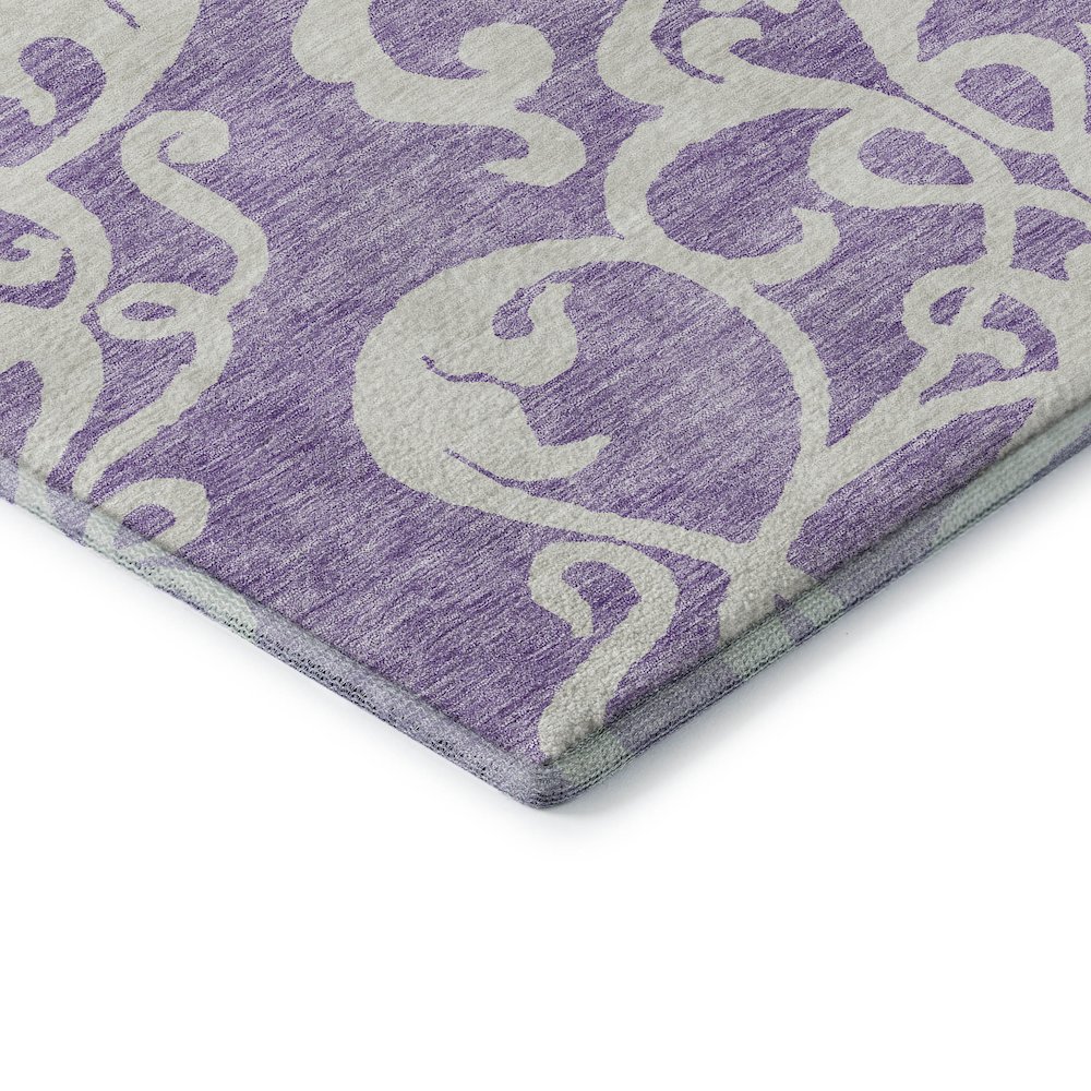 Premium Machine Washable Mayfield AMF973 Purple 2'3" x 7'6" Runner Rug. Picture 3