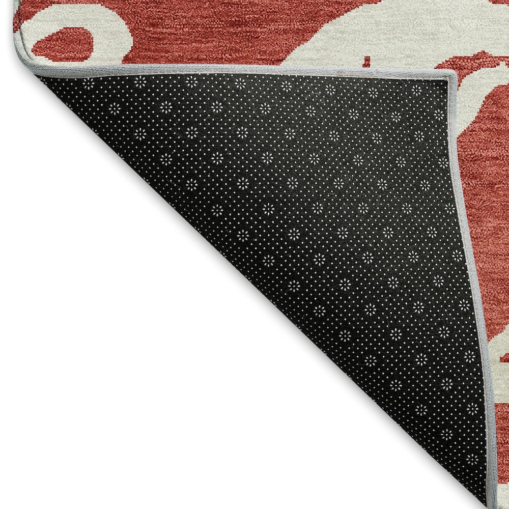 Premium Machine Washable Mayfield AMF973 Red 2'3" x 7'6" Runner Rug. Picture 2