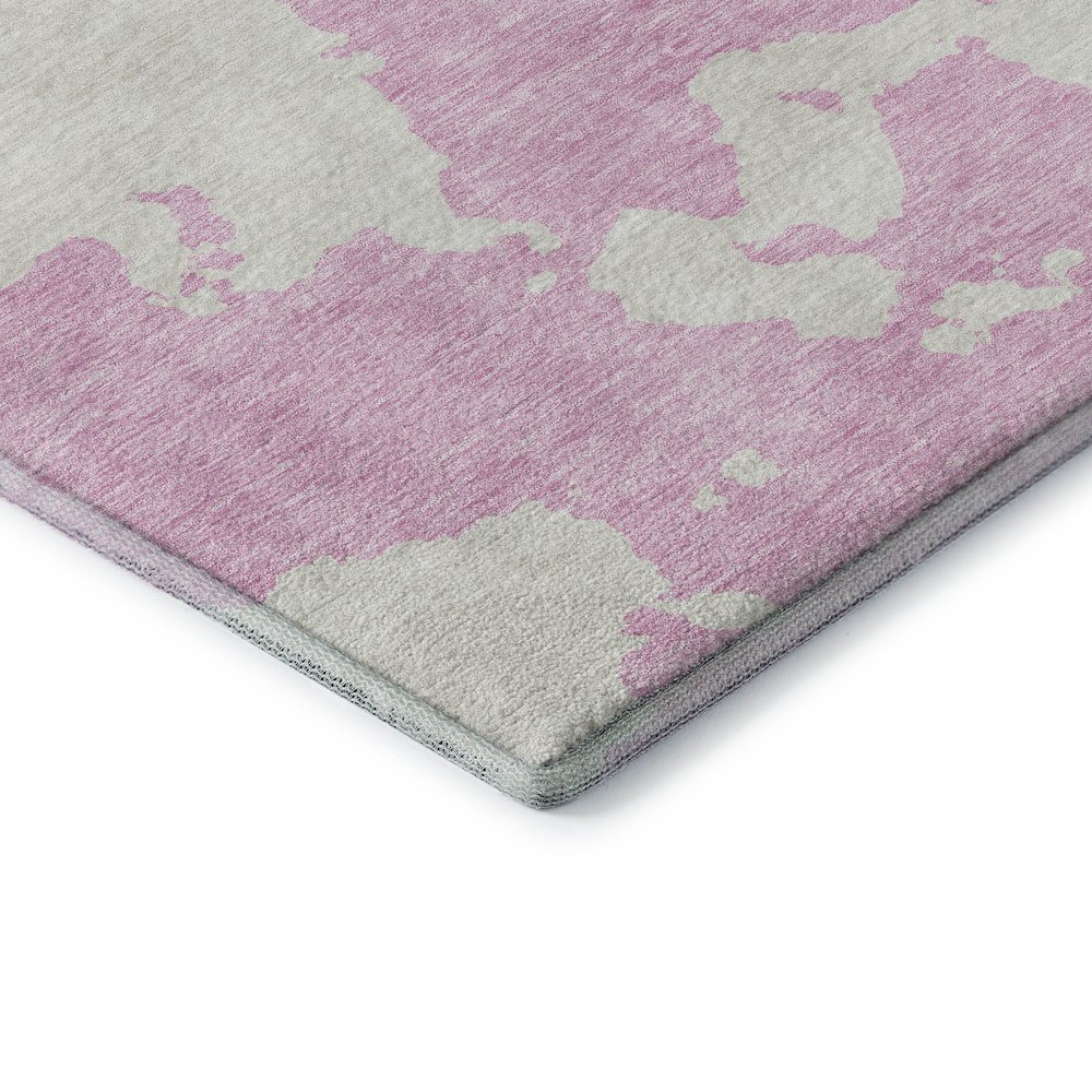 Premium Machine Washable Mayfield AMF975 Pink 2'3" x 7'6" Runner Rug. Picture 3