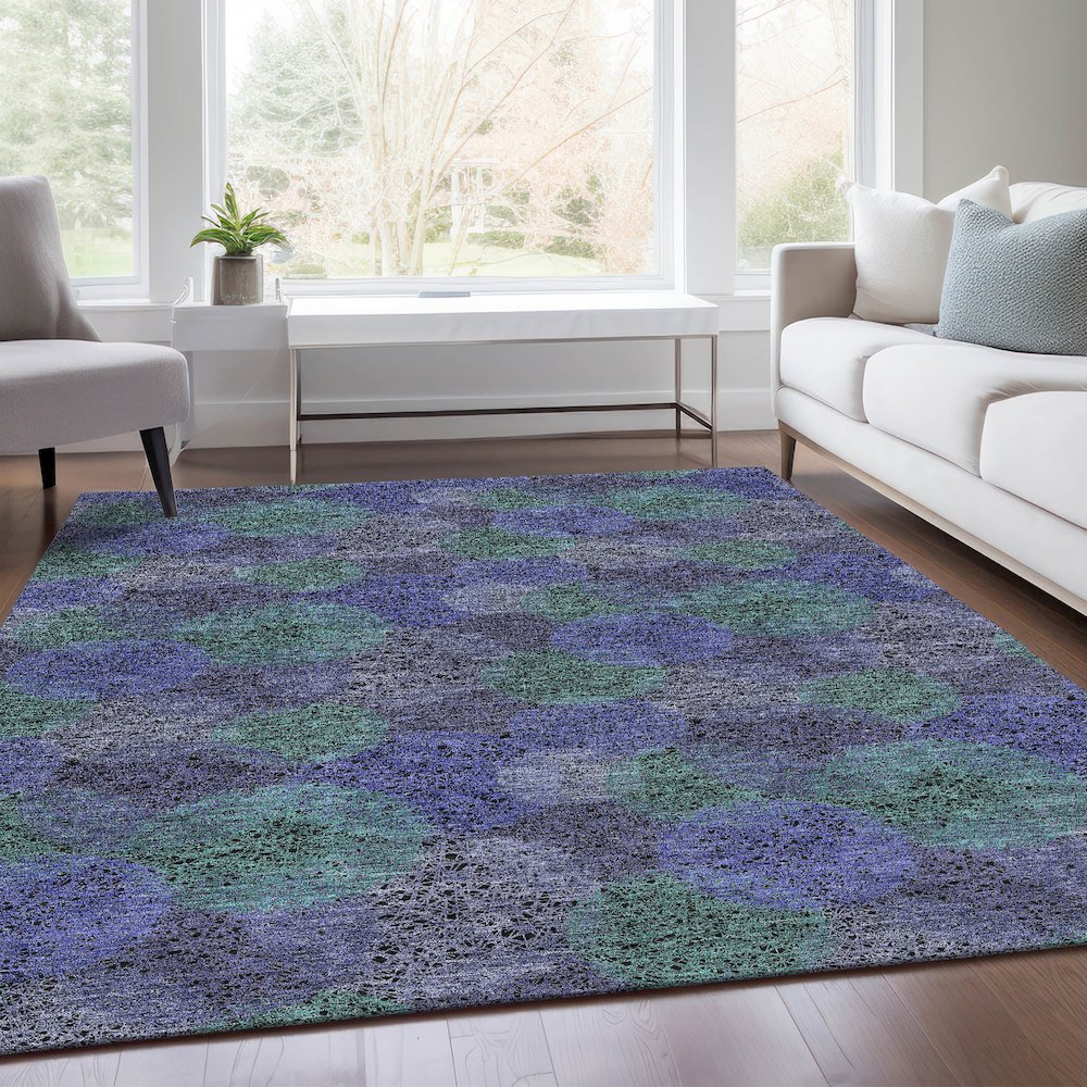 Premium Machine Washable Mayfield AMF977 Purple 3' x 5' Rug. Picture 6