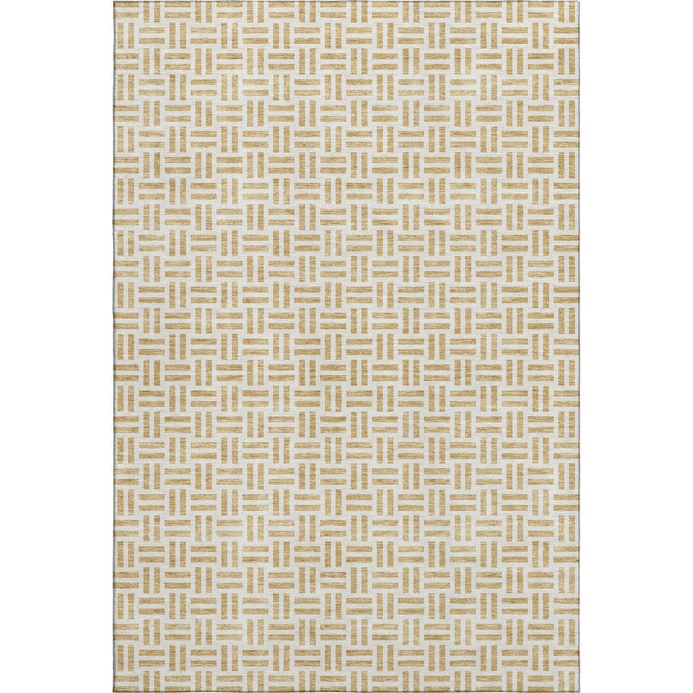 Premium Machine Washable Mayfield AMF978 Gold 3' x 5' Rug. Picture 1