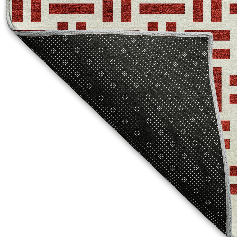 Premium Machine Washable Mayfield AMF978 Red 2'3" x 7'6" Runner Rug. Picture 2