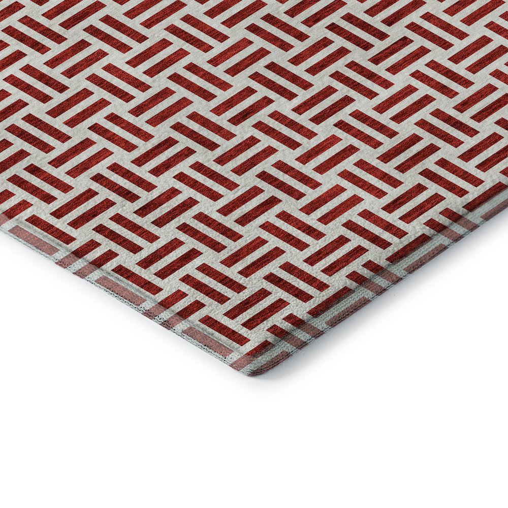 Premium Machine Washable Mayfield AMF978 Red 2'3" x 7'6" Runner Rug. Picture 3
