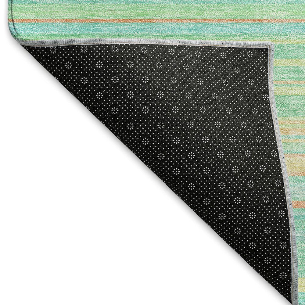 Premium Machine Washable Mayfield AMF979 Aqua 2'3" x 7'6" Runner Rug. Picture 2