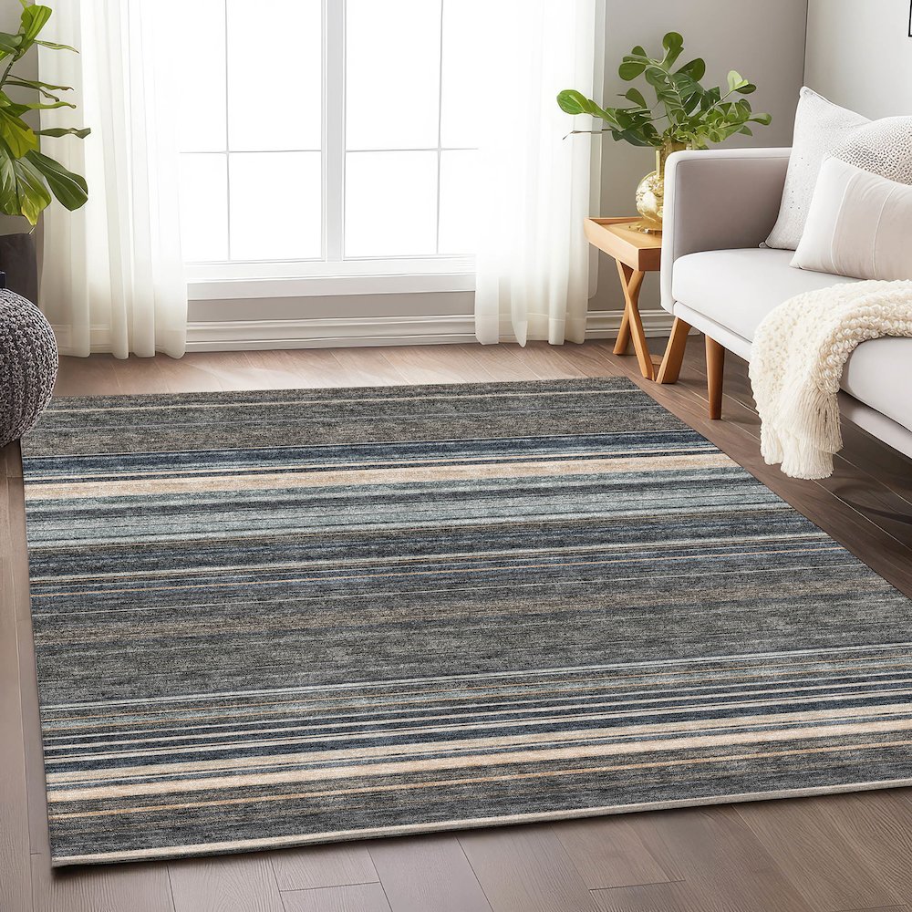 Premium Machine Washable Mayfield AMF979 Taupe 3' x 5' Rug. Picture 5