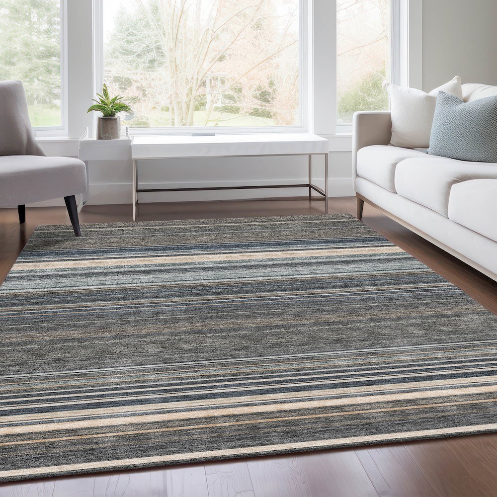 Premium Machine Washable Mayfield AMF979 Taupe 3' x 5' Rug. Picture 6