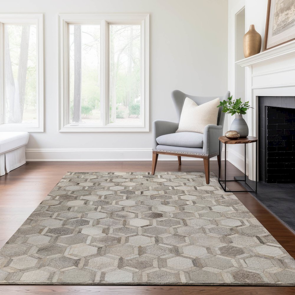 Premium Machine Washable Mayfield  Gray 3' x 5' Rug. Picture 6