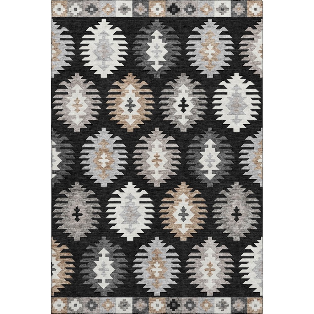 Premium Machine Washable Mayfield AMF983 Black 3' x 5' Rug. Picture 1