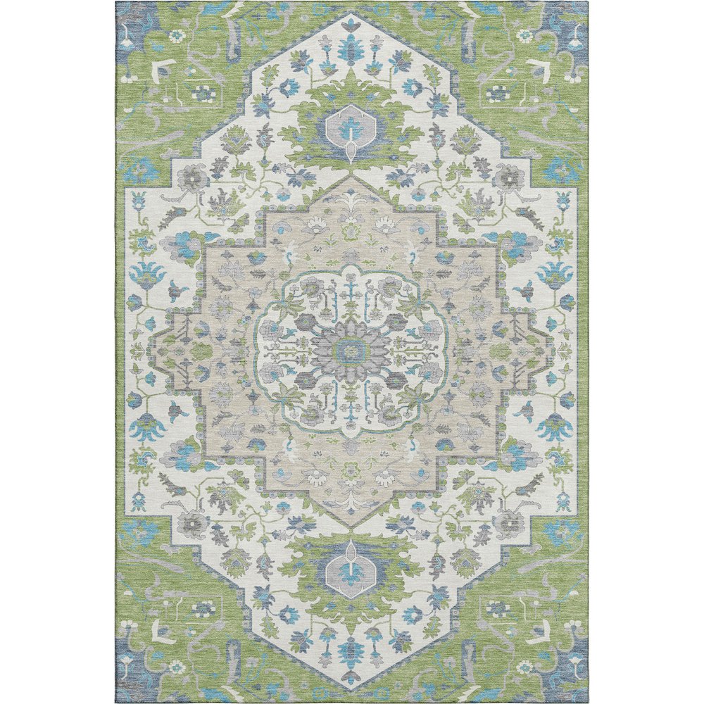 Premium Machine Washable Mayfield AMF985 Aloe 3' x 5' Rug. Picture 1