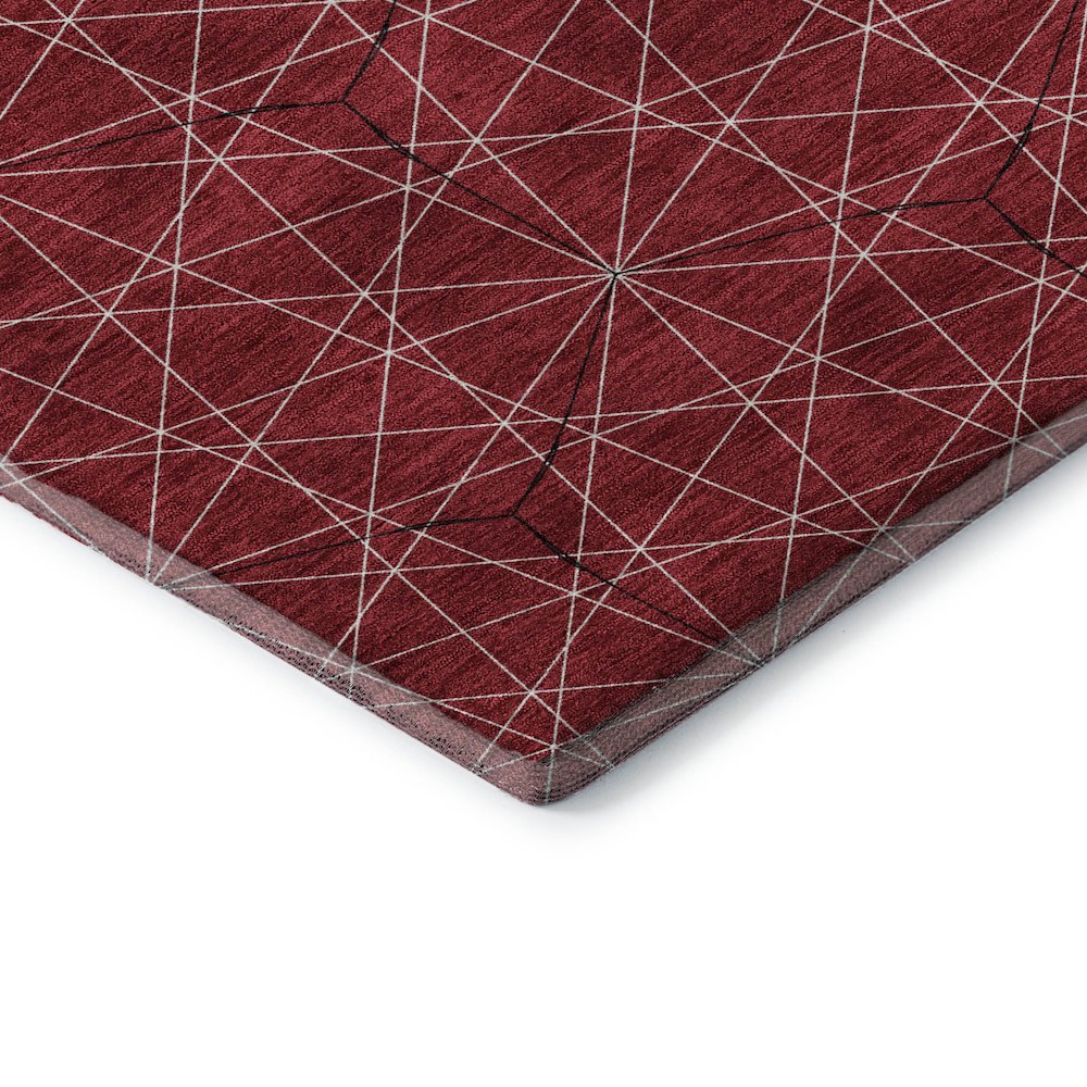 Premium Machine Washable Mayfield AMF987 Red 2'3" x 7'6" Runner Rug. Picture 3
